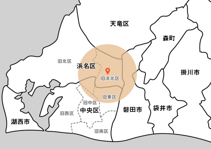 当院から半径16kmが訪問診療可能エリアとなります。